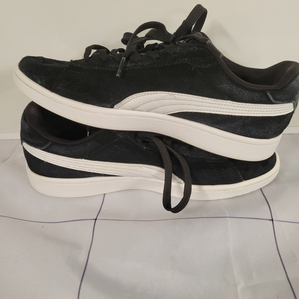 Puma Men's Black and White Suede Sneakers Easy Feet Flame Boost, Size 8.5 Mens - Picture 2 of 6